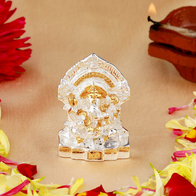 Estele Gold & Rhodium Plated Divine Ganesh Idol