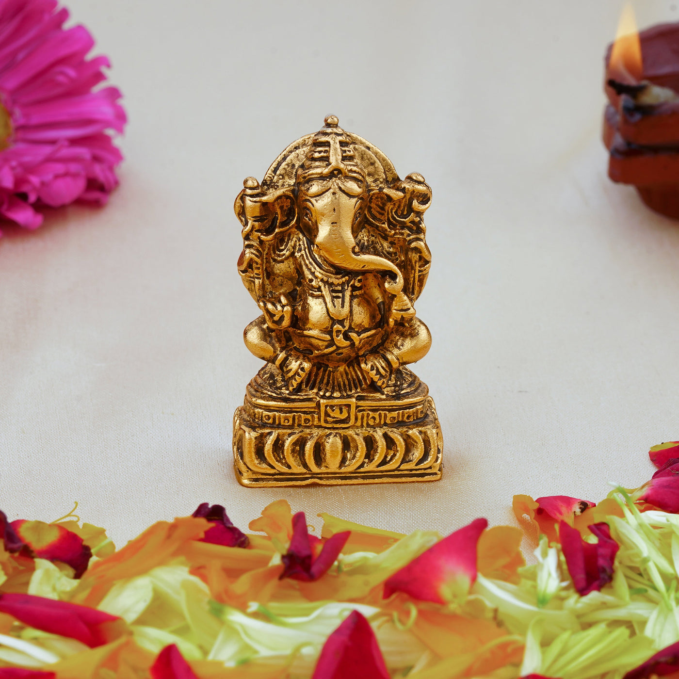 Estele Gold & Rhodium Plated Lord Ganesha Idol