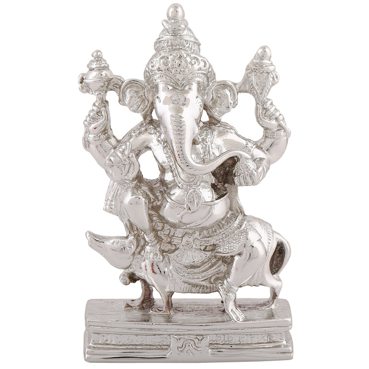 Estele Rhodium Plated Lord Ganesha Idol