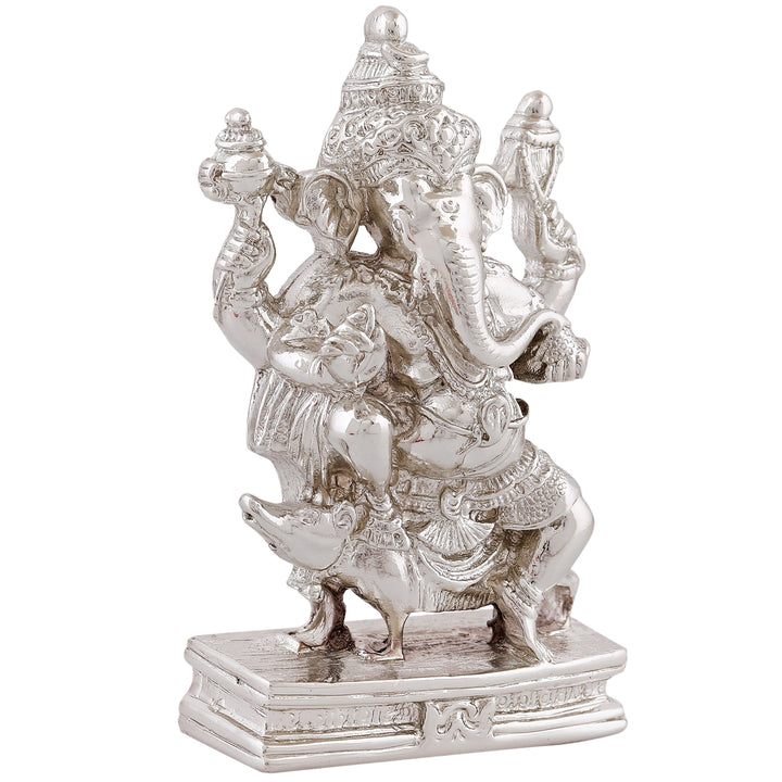Estele Rhodium Plated Lord Ganesha Idol