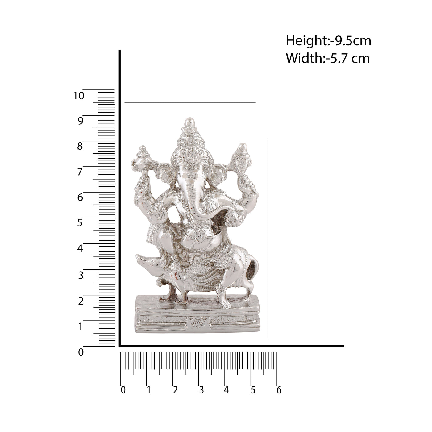 Estele Rhodium Plated Lord Ganesha Idol