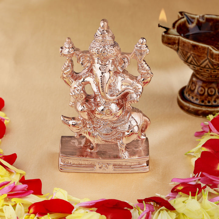 Estele Pink Gold Plated Lord Ganesha Idol