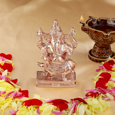 Estele Pink Gold Plated Lord Ganesha Idol