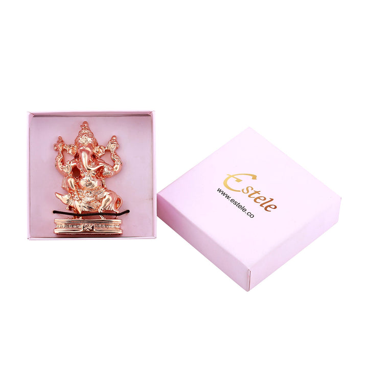 Estele Pink Gold Plated Lord Ganesha Idol
