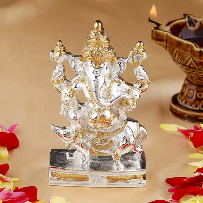 Estele Gold - Rhodium Plated Lord Ganesha Idol