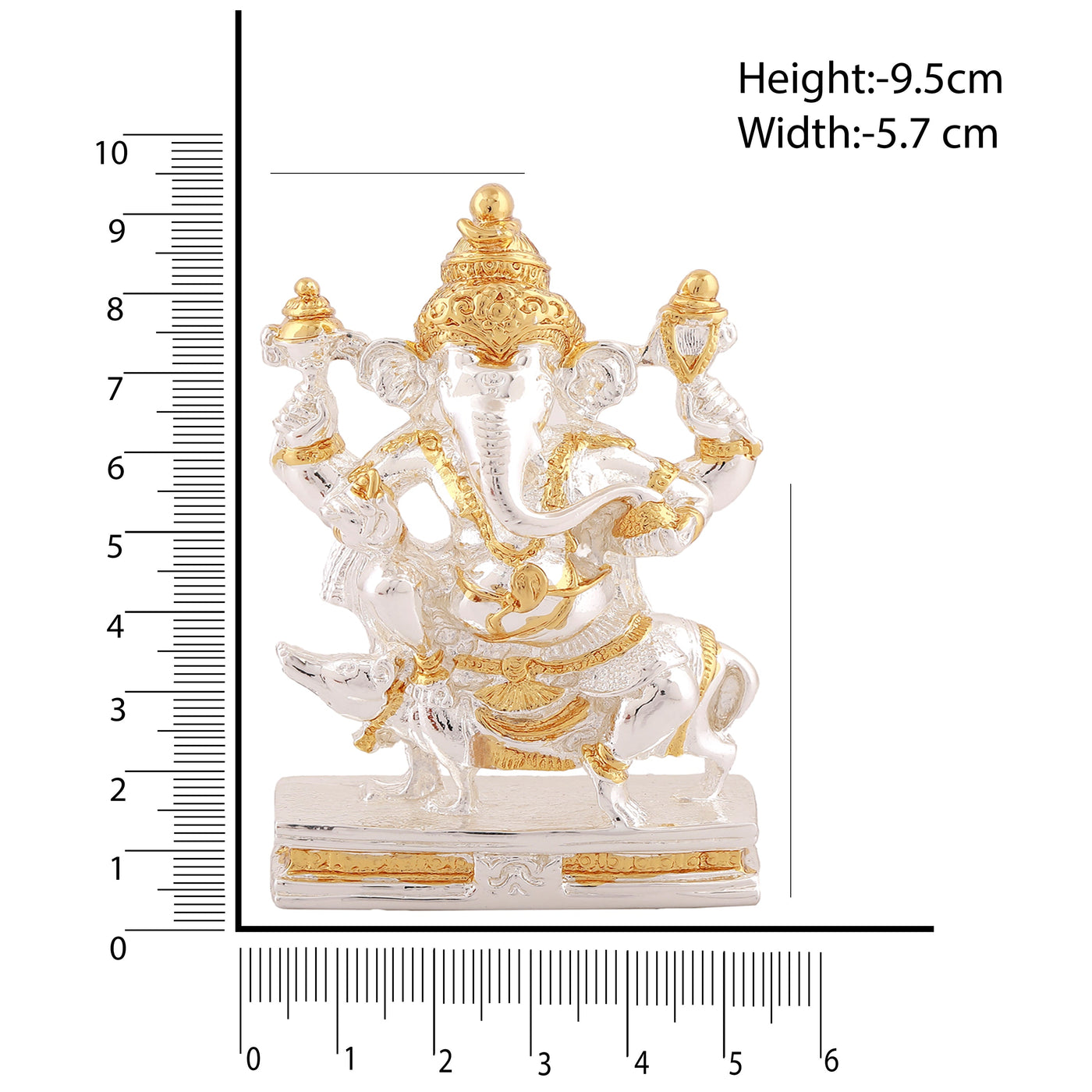 Estele Gold - Rhodium Plated Lord Ganesha Idol