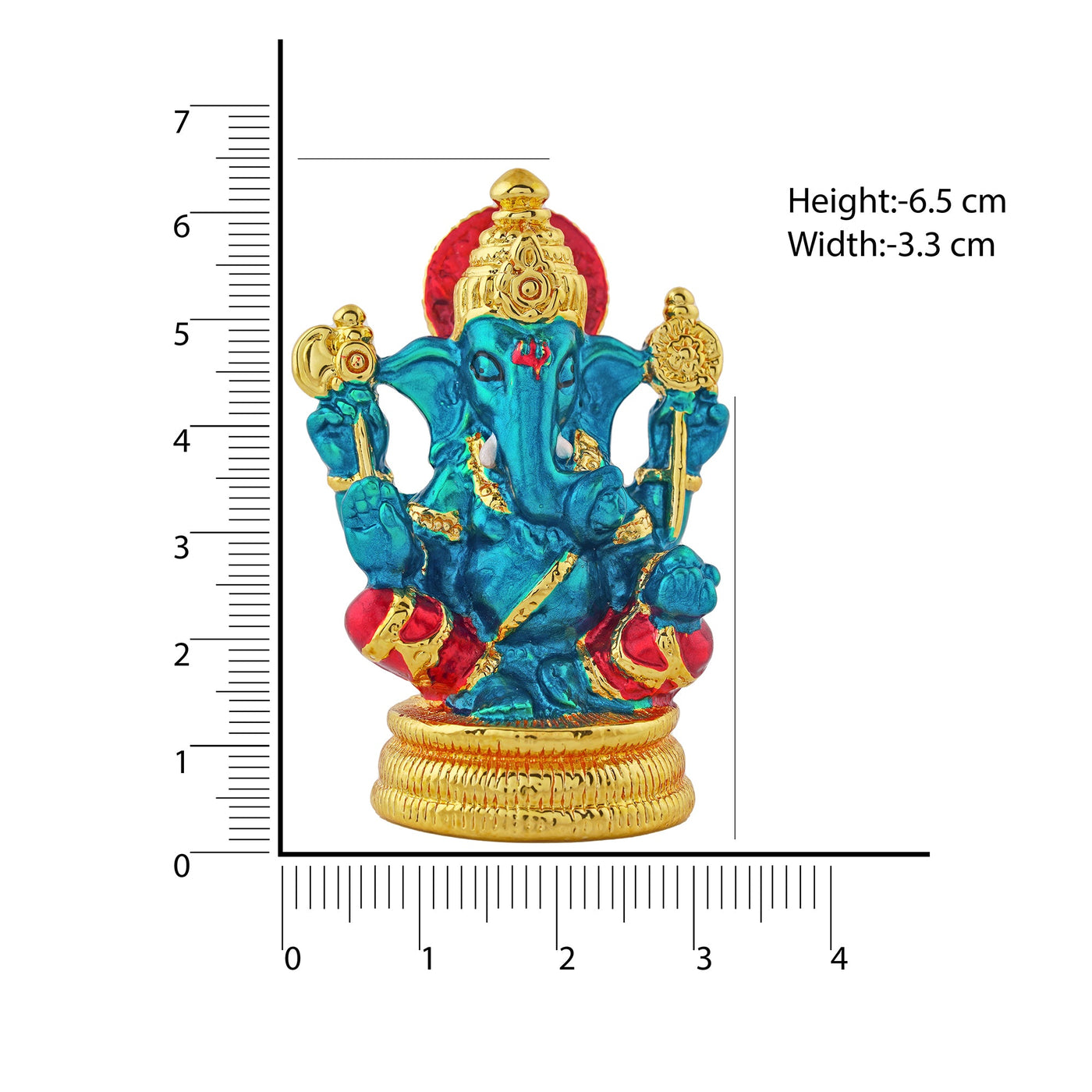 Estele Gold Plated Divine Ganesha with Multi Color Enamel Idol