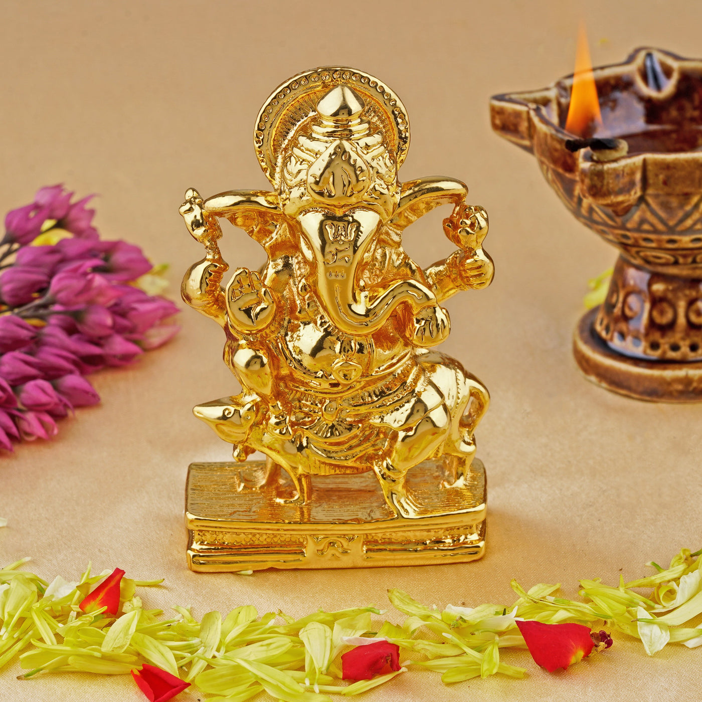 Estele Gold Plated Spiritual Lord Ganesh Idol