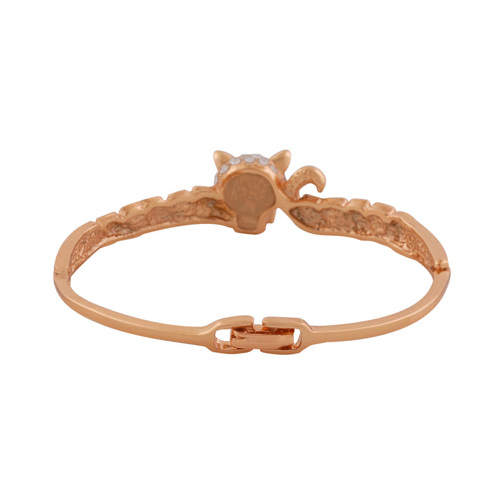 Estele Rose Gold Plated Tiger Designer Bracelet with Enamel & Austrian Crystal for Women