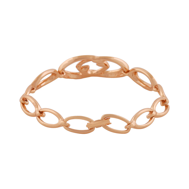 Estele Rose Gold Black And White Enamel Bracelet for women