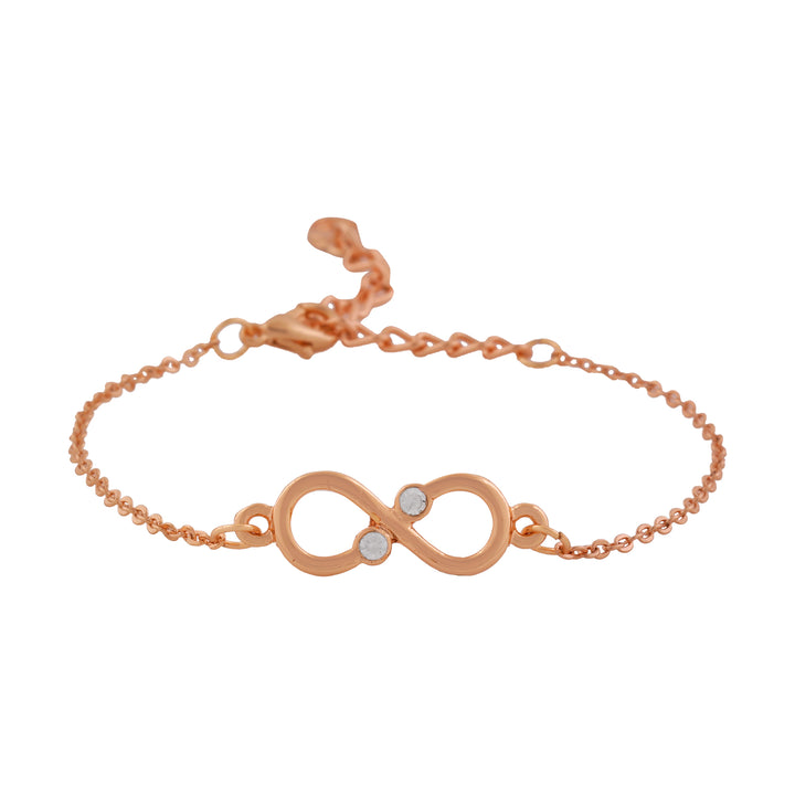 Estele Rose gold plated Infinity Bracelet Using Austrian Crystals for Women
