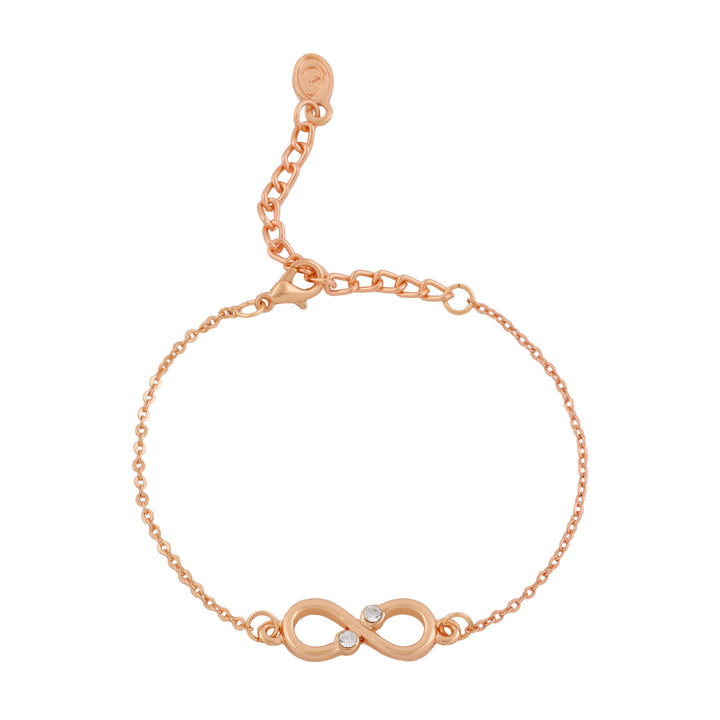 Estele Rose gold plated Infinity Bracelet Using Austrian Crystals for Women