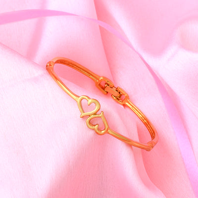 Estele  gold plated Heart shape Design Bracelet for women