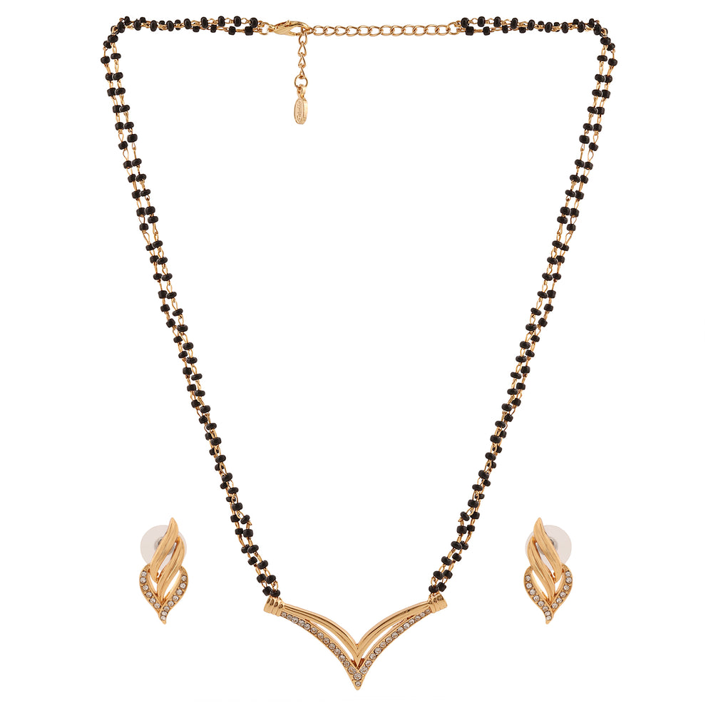 Estele 24 KT Gold and Silver Plated Mangalsutra Necklace