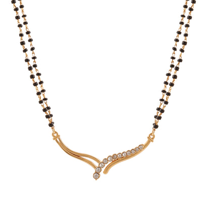 Estele 24 Kt Gold Plated Twine Braid Mangalsutra Necklace Set