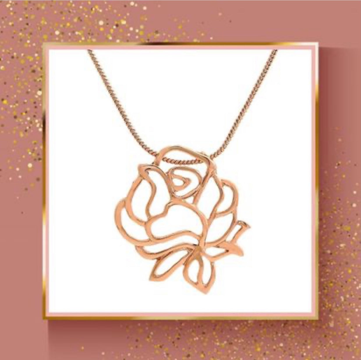 Estele - 24 Kt Rose Gold Plated FLOWER Pendant Set for women