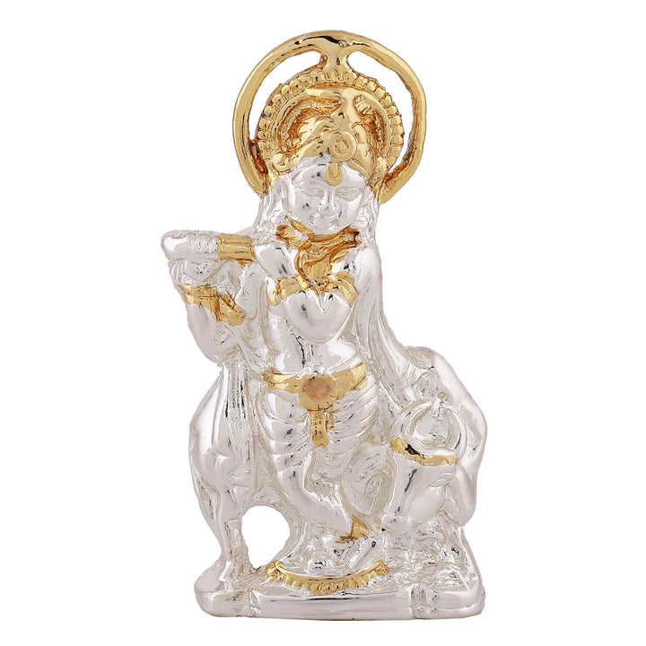 Estele Gold & Rhodium Plated Lord Krishna Idol