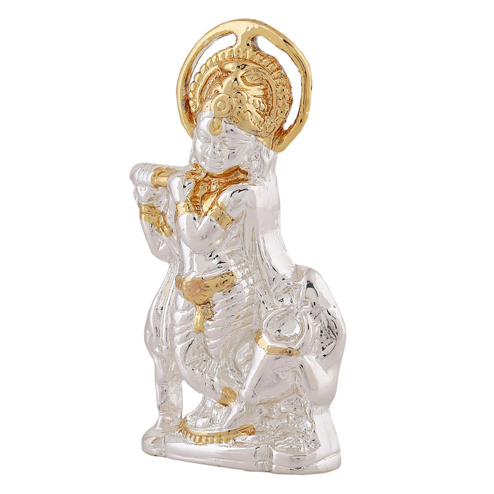 Estele Gold & Rhodium Plated Lord Krishna Idol