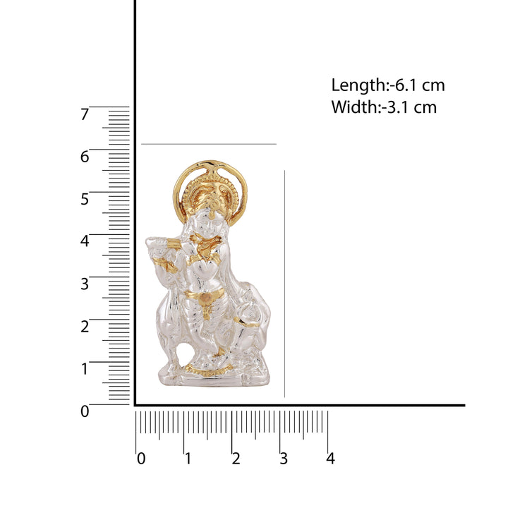 Estele Gold & Rhodium Plated Lord Krishna Idol