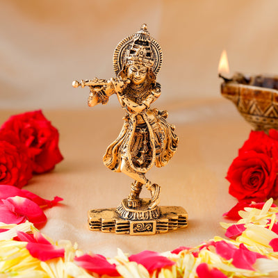 Estele Gold Plated Divine Lord Krishna Idol
