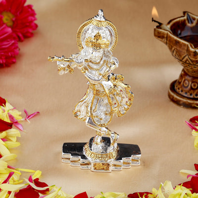 Estele Gold - Rhodium Plated Divine Lord Krishna Idol