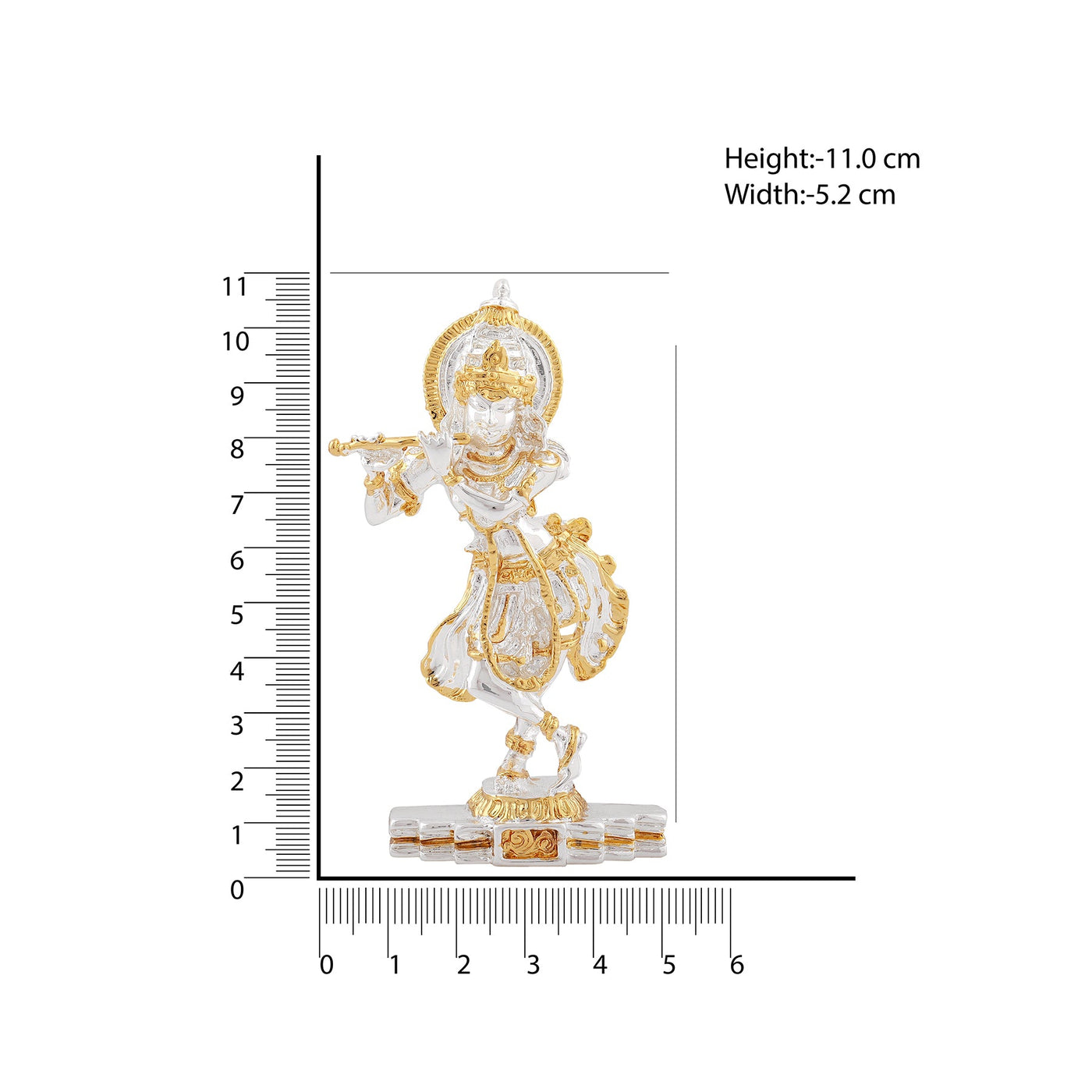 Estele Gold - Rhodium Plated Divine Lord Krishna Idol