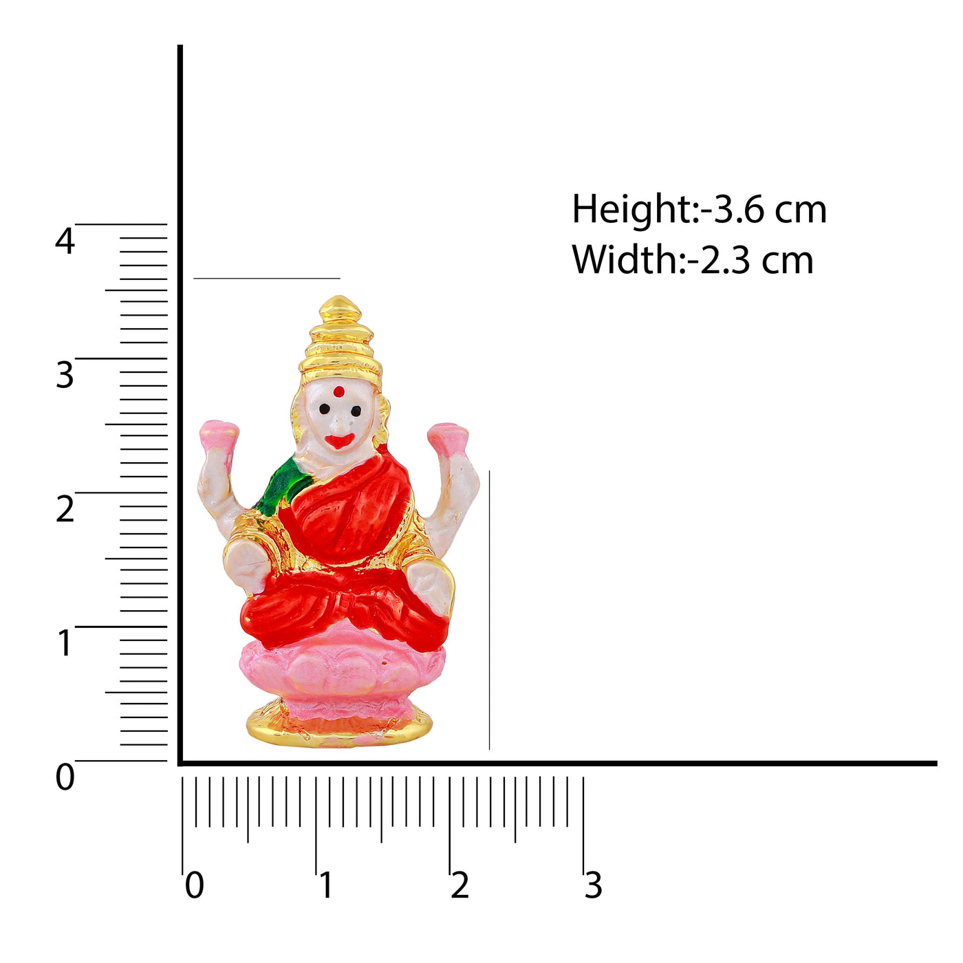 Estele Gold Plated Goddess Lakshmi Ji with Multi Color Enamel Idol