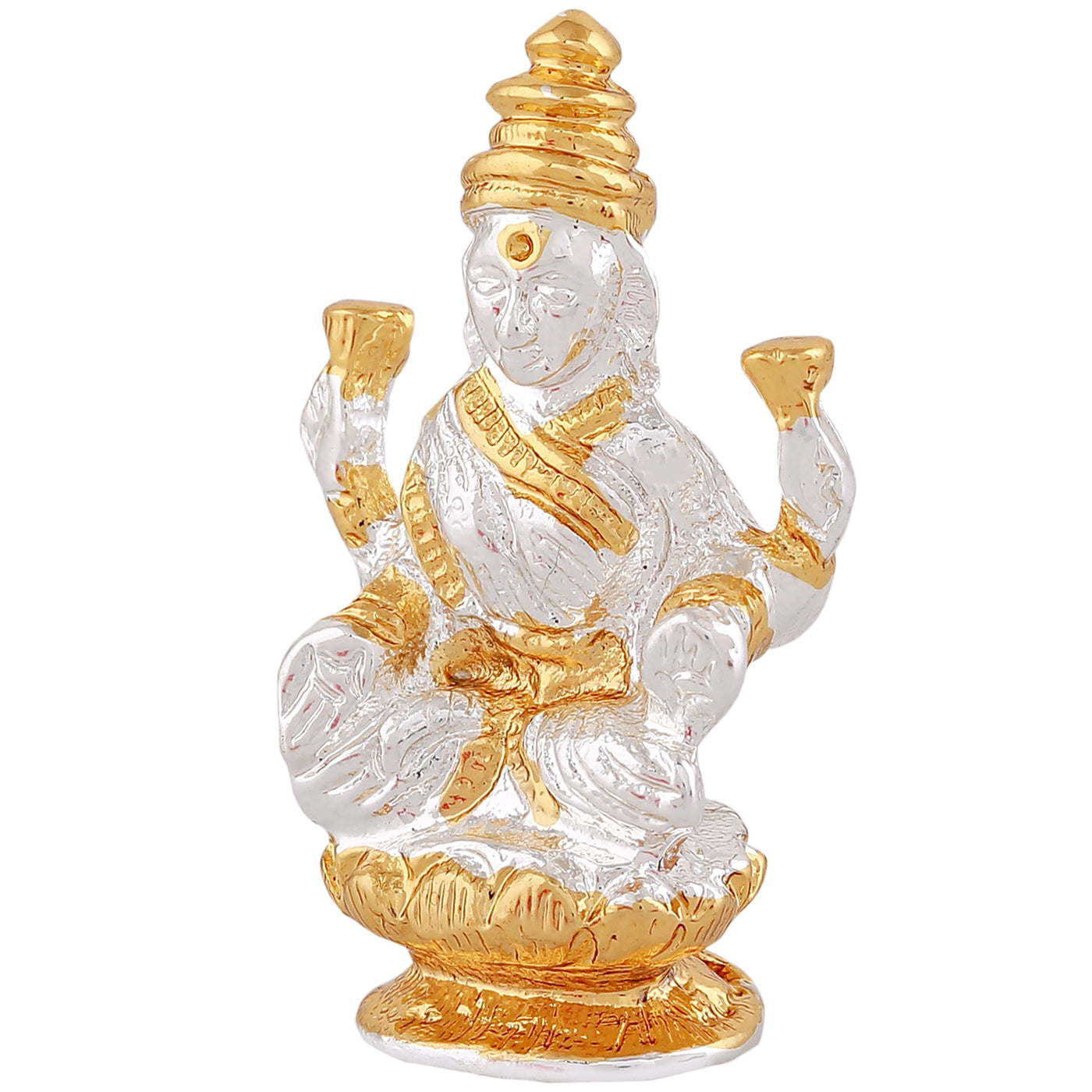 Estele Gold & Rhodium Plated Goddess Lakshmi Ji Idol