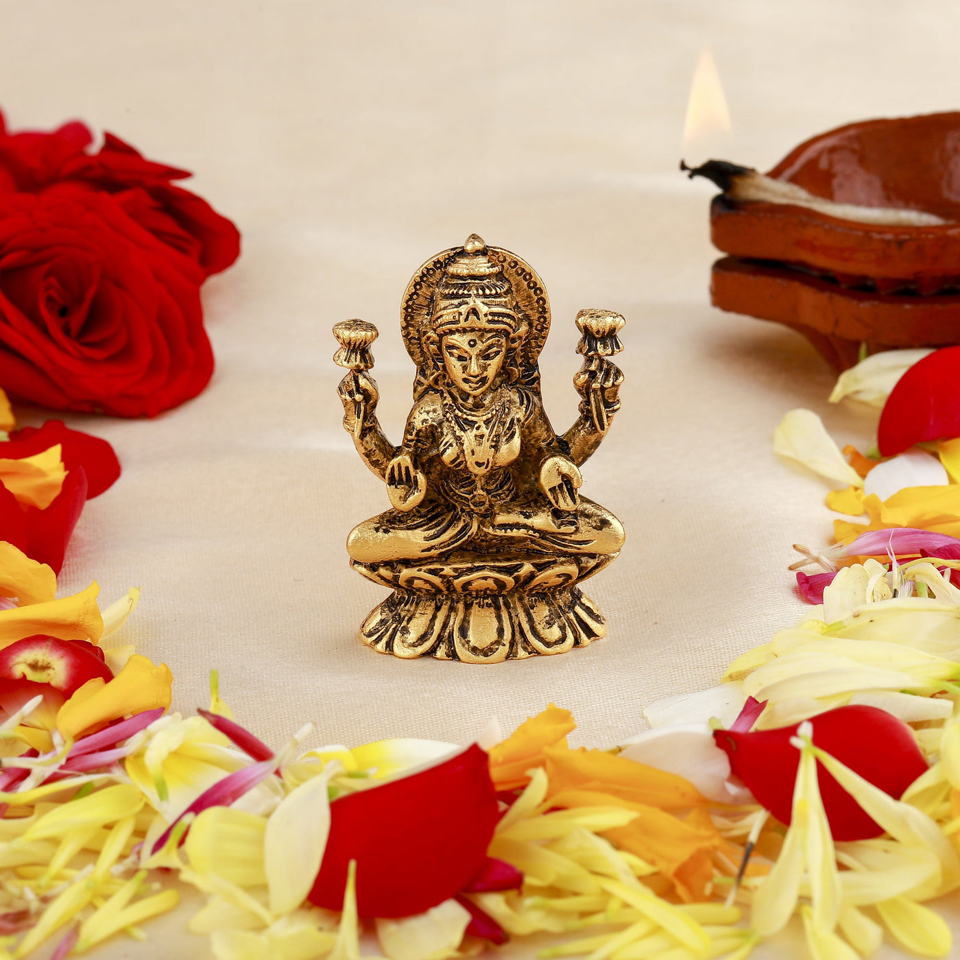 Estele Gold Plated Goddess Lakshmi Ji Idol