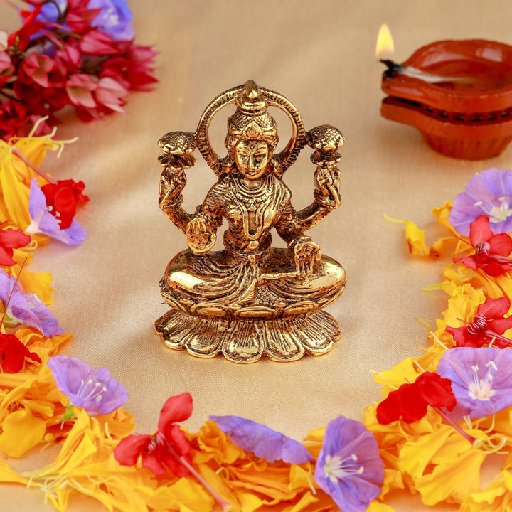 Estele Gold Plated Goddess Lakshmi Devi Idol Statue