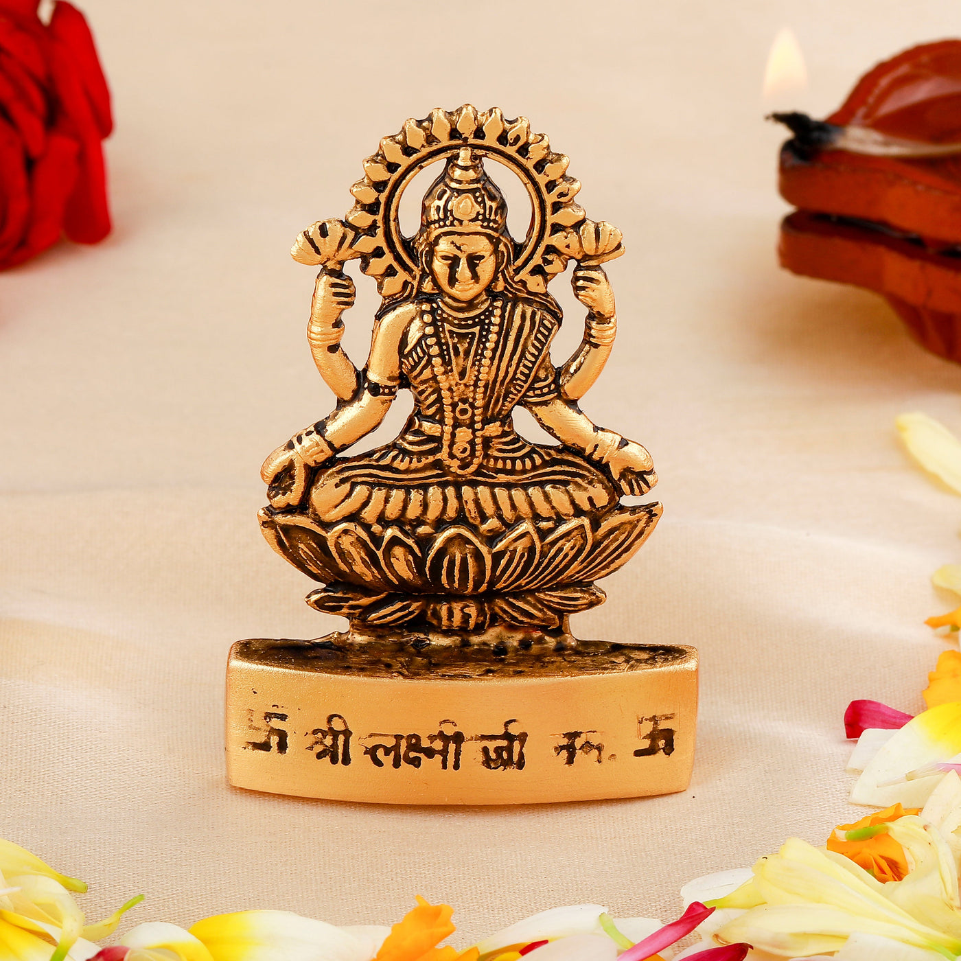 Estele Gold Plated Goddess Lakshmi Ji Idol