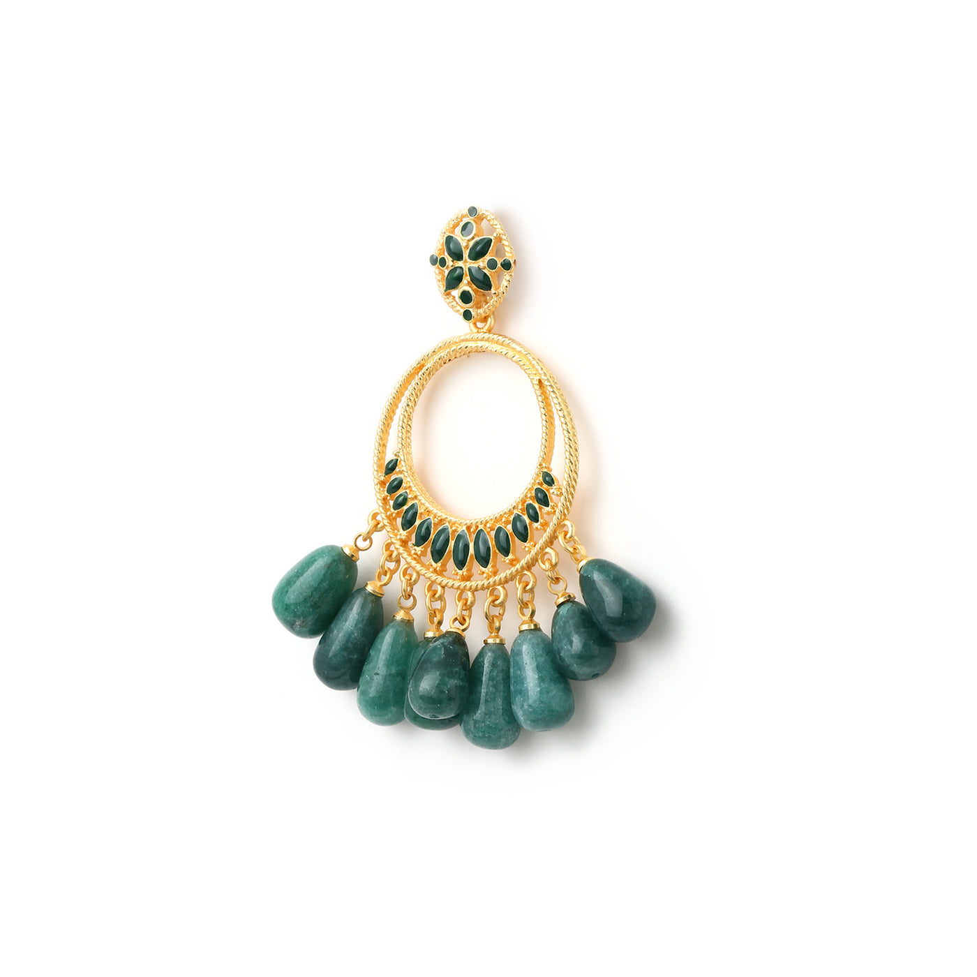 Emerald  Bali Earrings