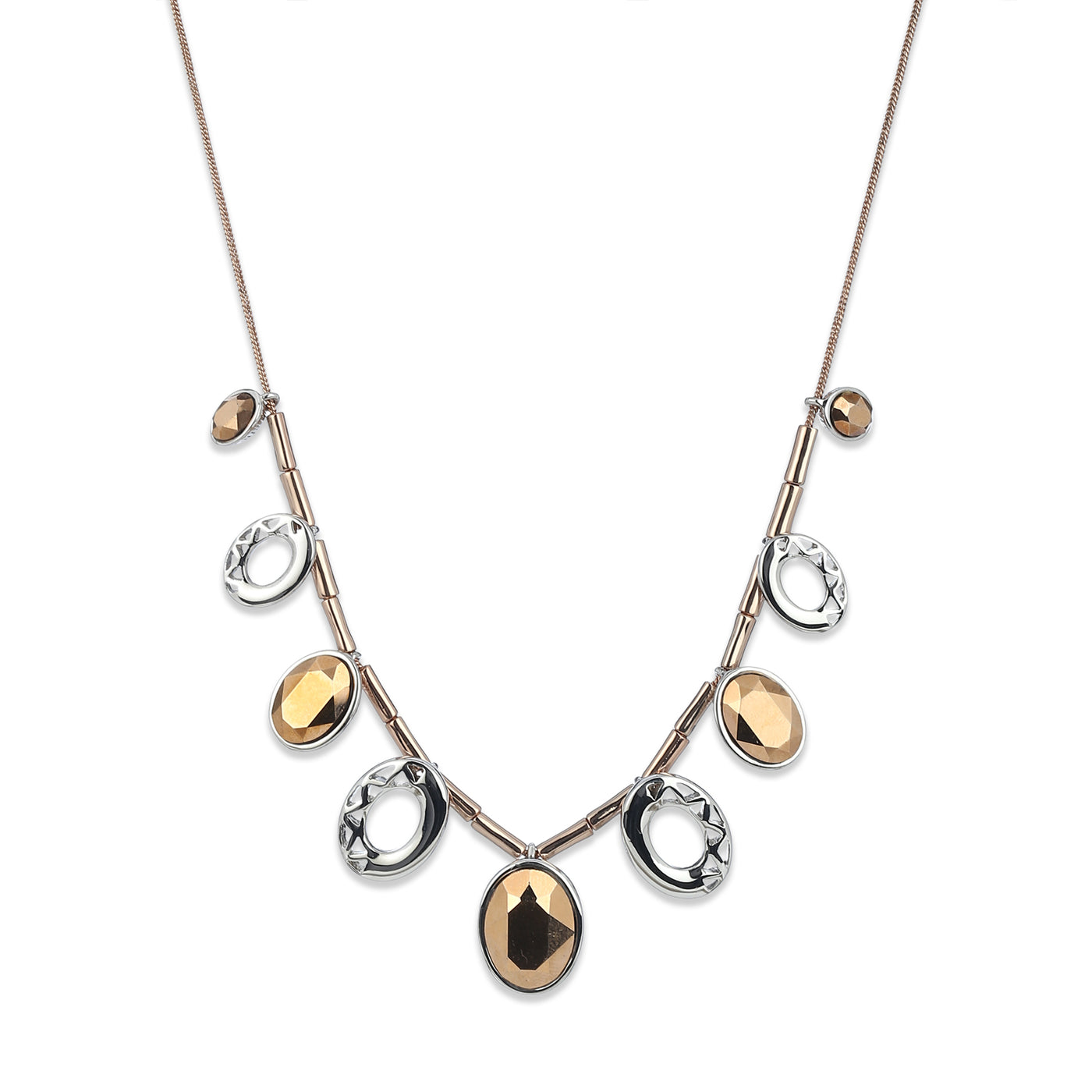 Elleptic Copper Stone Necklace Set
