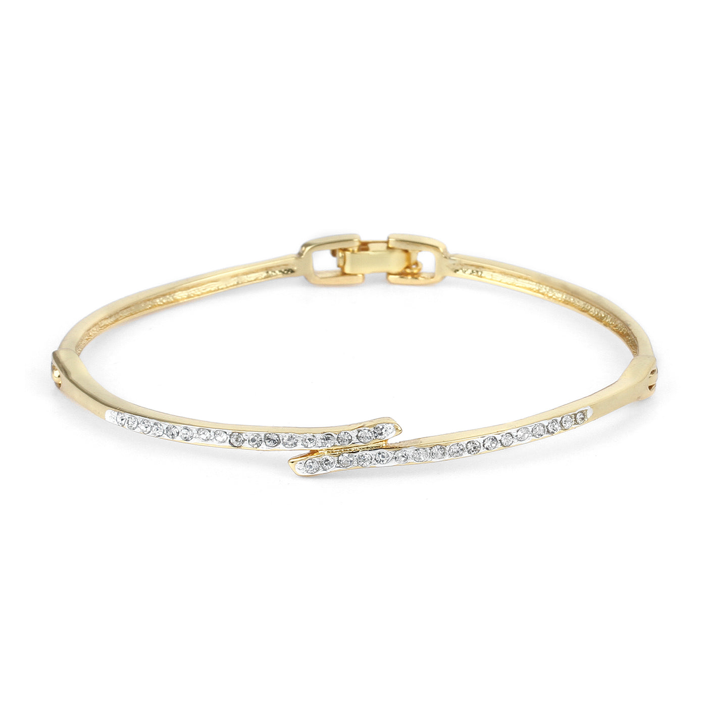Estele Gold & Rhodium Plated Diamante Elegant Bracelet with Crystals for Women