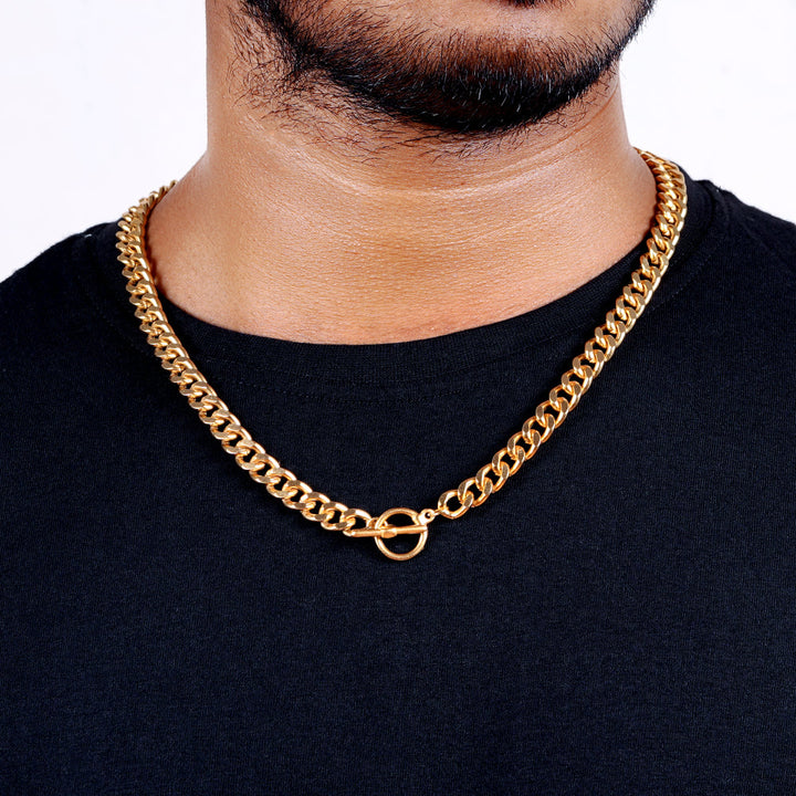 Gold Plated Cuban Style Thick Heavy Chain for Men with Toggle