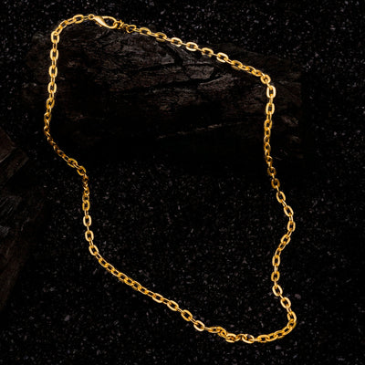 Estele Gold Plated Intricate Cable Link Chain for Men with Lobster Clasp