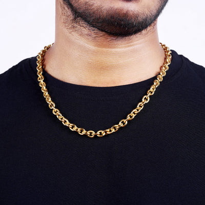 Estele Gold Plated Thick Shackles Chain for Men with Toggle Bar