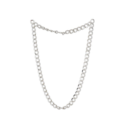 Estele Rhodium Plated Designer Cuban Style Chain for Men with Toggle Bar