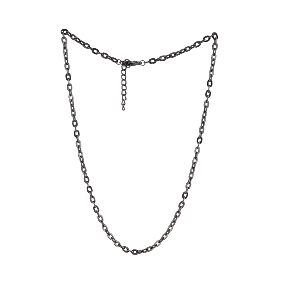 Estele Gun Metal Plated Link Designer Chain for Men with Lobster Clasp
