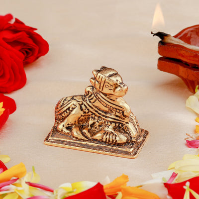 Estele Gold Plated Lord Nandiswara Idol