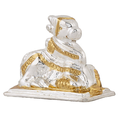 Estele Gold & Rhodium Plated Lord Nandiswara Idol