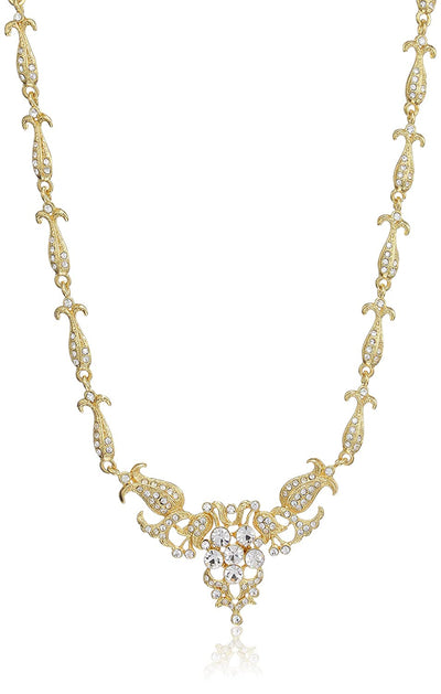 Estele 24 Kt Gold Plated Designer American Diamond Necklace for Women