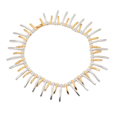 Estele 24 Kt Gold Plated Close Set CZ Necklace Set for Women