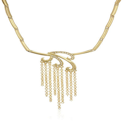 Estele Gold Plated Chain Danglers Necklace for Women