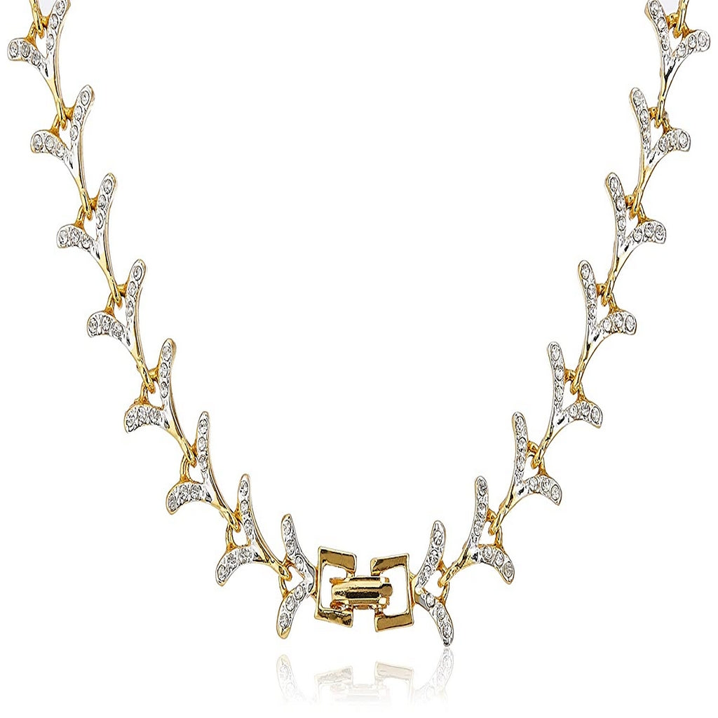 Estele Delightful Gold Plated Necklace Jewellery American Diamond Necklace Set for Women