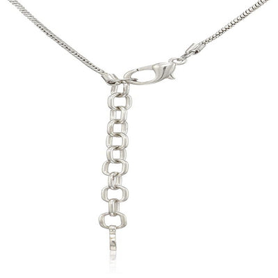 Estele Silver Plated Braid Ribbon with Pearl Drop Chain Pendant Set for Women