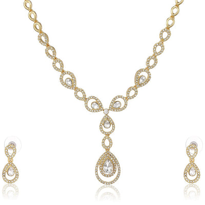 Estele 24 CT gold plated Loop in loop Ad Necklace set for Women