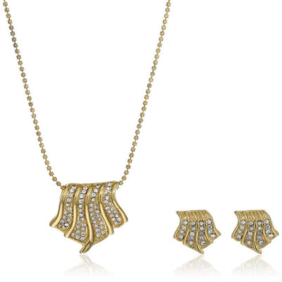 Estele - 24 KT Gold plated Pendant Set with American Diamonds for Women