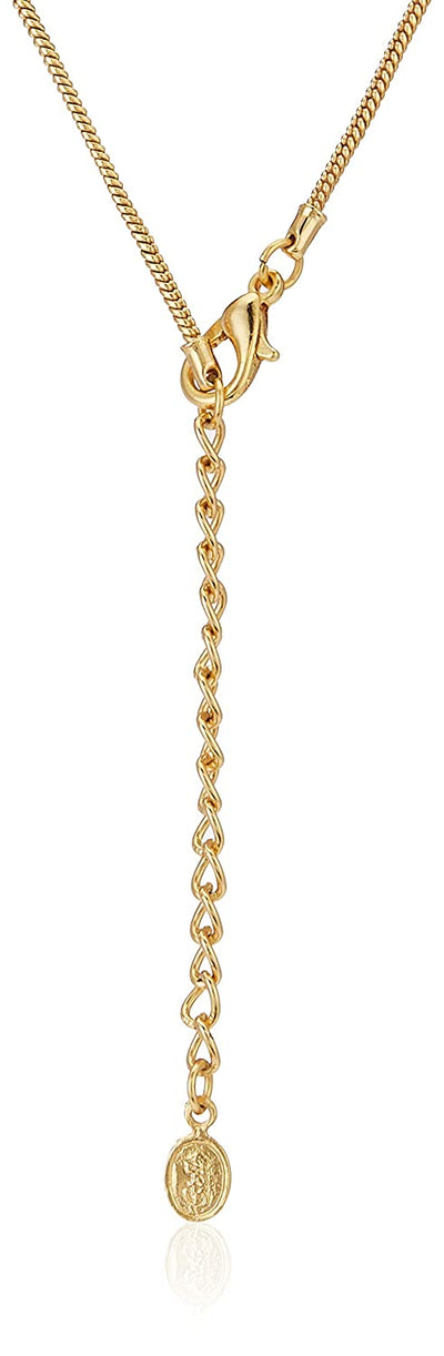 Estele 24 Kt Gold Plated Diamond Heart Chain Pendant Set for Women