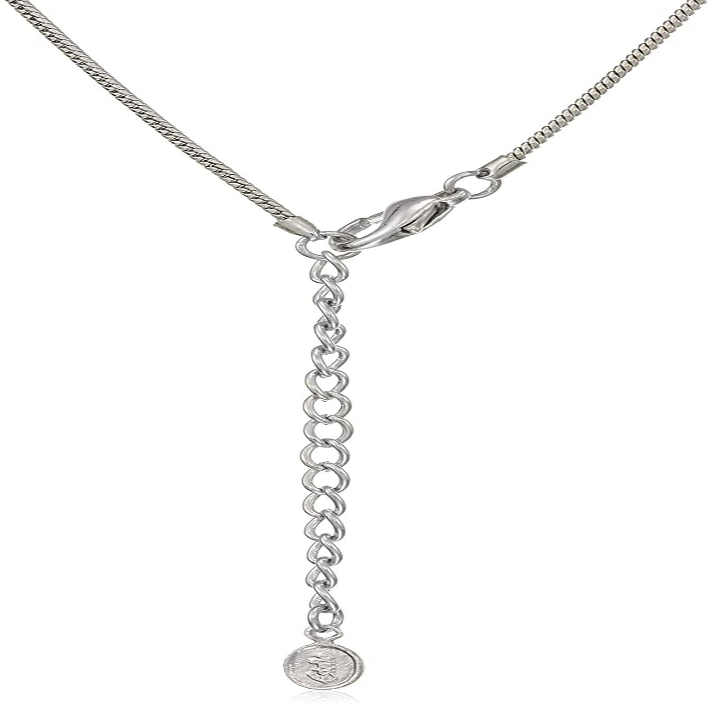 Estele Rhodium Plated with Pearl Drop and Austrian Crystal Necklace Set for Women